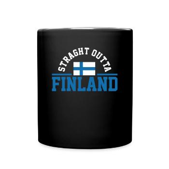 Lebendiges skandinavisches Design mit finnischer - Tasse einfarbig - Schwarz - Vorne