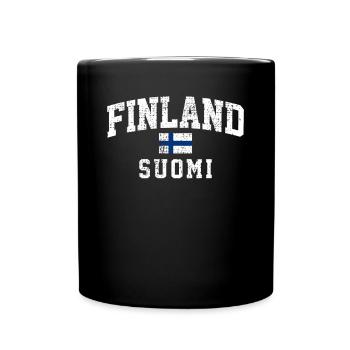 Helsinki Vibes Finnish Flag Scandinavia Essence - Tasse einfarbig - Schwarz - Vorne