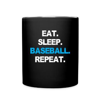Drôle de fan de baseball design « Eat Sleep Baseball » - Mug uni - noir - Devant