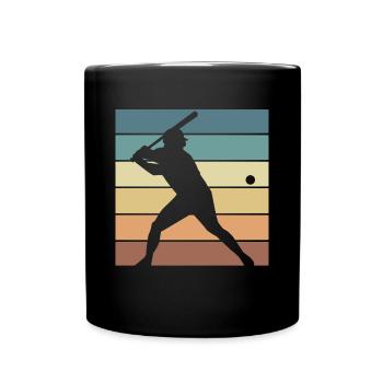Baseball Retro Evolution Cooler, lustiger - Tasse einfarbig - Schwarz - Vorne