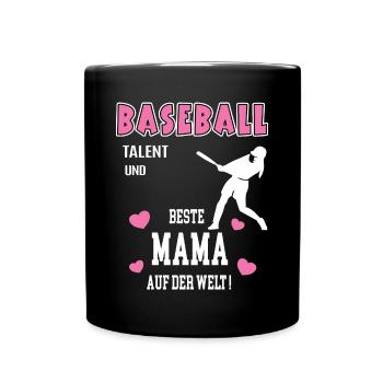 Baseball Beste Mama Mutter Muttertag Geburtstag - Tasse einfarbig - Schwarz - Vorne
