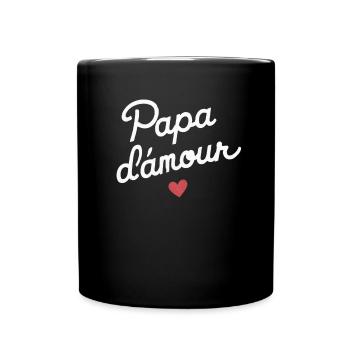 Vatertag Vatertag Papa d'Amour Mann Familiengeschenk - Tasse einfarbig - Schwarz - Vorne