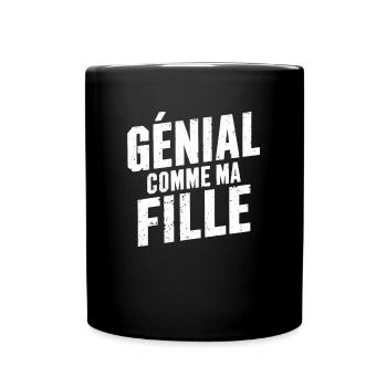 Tolles Papa-Geschenk wie meine Tochter Vatertag - Tasse einfarbig - Schwarz - Vorne