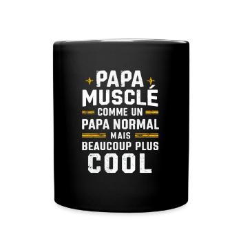 Muskulöses Vatergeschenk Vatertagshumor - Tasse einfarbig - Schwarz - Vorne