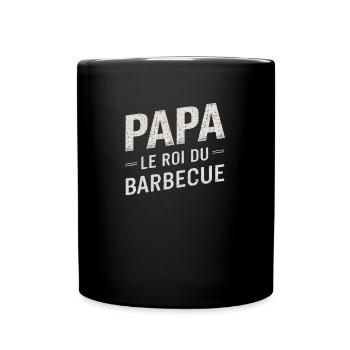 Vatertag Papa König des Grill Humor Geschenk - Tasse einfarbig - Schwarz - Vorne