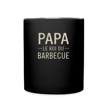 Vatertag Papa König des Grill Humor Geschenk - Tasse einfarbig - Schwarz - Vorne
