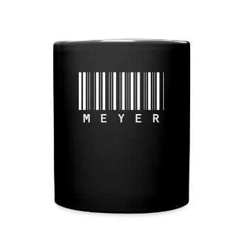 Meyer Barcode Family Name Bar Code Gift - Full Colour Mug - black - Front