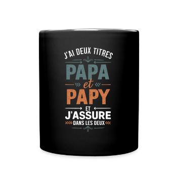 Vatertagsgeschenk - Papa und Opa Cooler Humor - Tasse einfarbig - Schwarz - Vorne