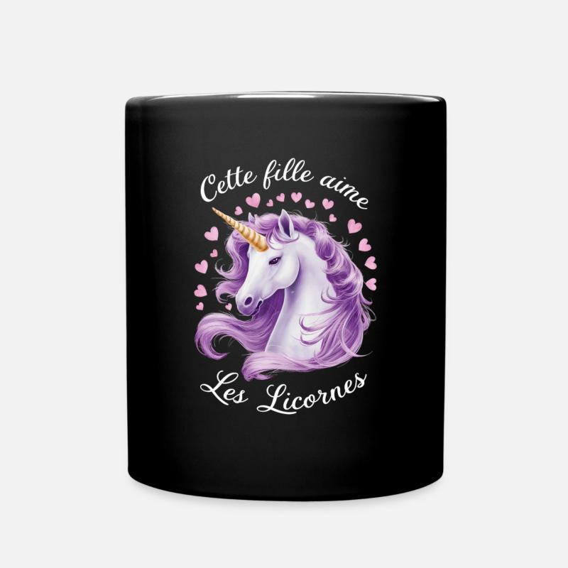 Juste une Fille qui Aime les Licornes Cadeau Drôle - Mug uni - noir