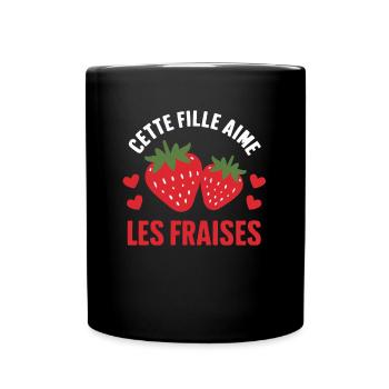Just a Girl Who Loves Strawberries Funny Gift - Full Colour Mug - black - Front