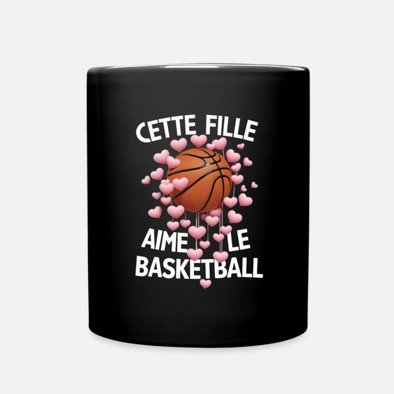 Juste une Fille qui Aime le Basketball Cadeau - Mug uni - noir