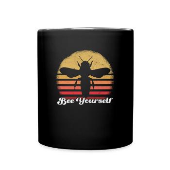 Bee Yourself Positive Message Bee Art - Tasse einfarbig - Schwarz - Vorne