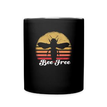 Bee-free motivational bee silhouette art - Full Colour Mug - black - Front