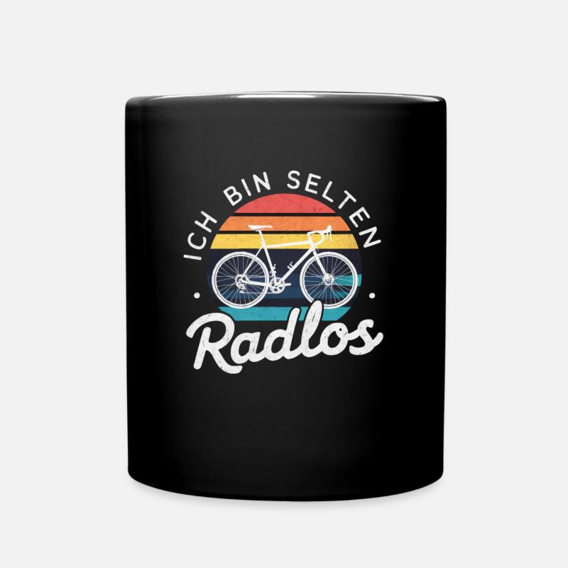 Ich Bin Selten Radlos Retro Fahrrad - Tasse einfarbig - Schwarz