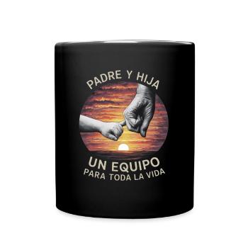 Father And Daughter A Team For Life Sunset - Full Colour Mug - black - Front
