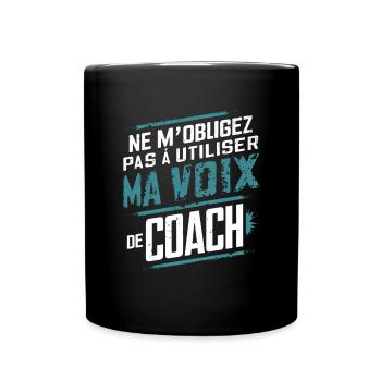 Ma Voix De Coach Sportif Cadeau Humour Entraîneur - Mug uni - noir - Devant