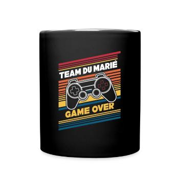 Team Du Groom Game Over Mari Geek Humor - Tasse einfarbig - Schwarz - Vorne