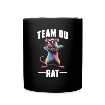 Team Du Rat Radin Humor Fun - Tasse einfarbig - Schwarz - Vorne