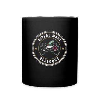 Husband Level Unlocked Wedding Gamer - Full Colour Mug - black - Front