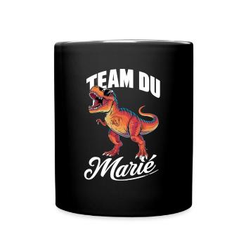 Hochzeitsmann Dinosaurier Team Bräutigam T-Rex - Tasse einfarbig - Schwarz - Vorne