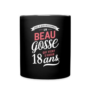 Un Beau Gosse De 18 Ans Cadeau Anniversaire Drôle - Mug uni - noir - Devant