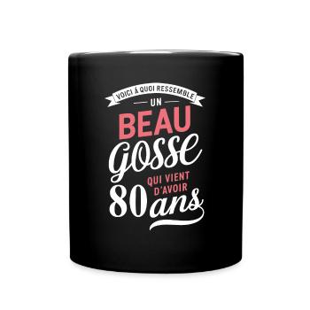A handsome 80 year old funny birthday gift - Full Colour Mug - black - Front