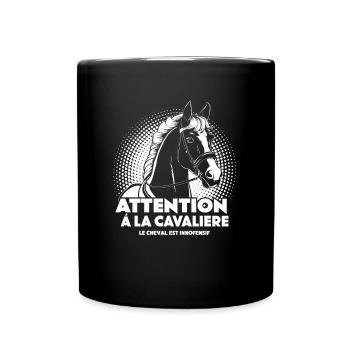 Watch out for the rider, the horse is harmless - Full Colour Mug - black - Front