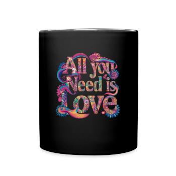All You Need Is Love Hippie Flower Retro 60s 70s - Mug uni - noir - Devant