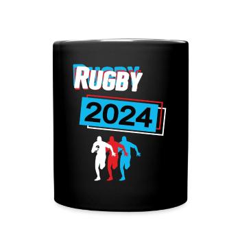Rugby 2024 Rugbyspiel Rugbyspieler Spiel - Tasse einfarbig - Schwarz - Vorne