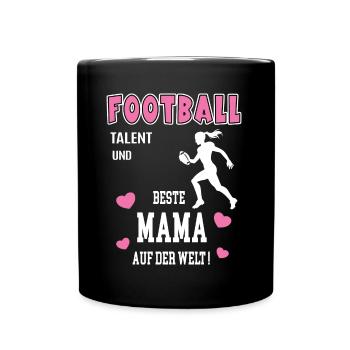 Football Beste Mama Mutter Muttertag Geburtstag - Tasse einfarbig - Schwarz - Vorne
