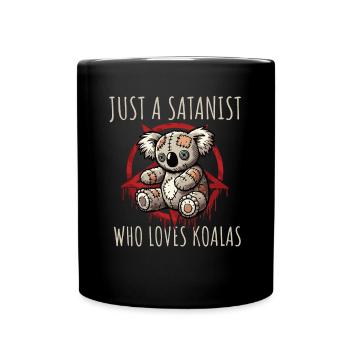 Just A Satanist Who Loves Koalas Heavy Metal Fun - Tasse einfarbig - Schwarz - Vorne