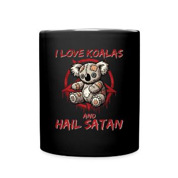I Love Koalas And Hail Satan Gothic Metal Fun - Tasse einfarbig - Schwarz - Vorne