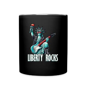 Liberty Rocks Patriotic Music Design - Tasse einfarbig - Schwarz - Vorne