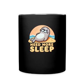 Need more sleep, funny seal - Full Colour Mug - black - Front