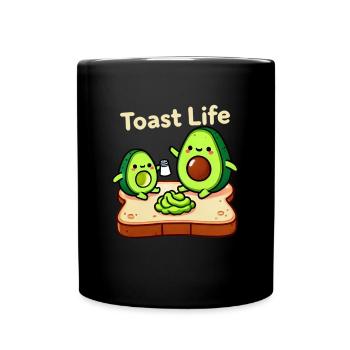 Toast Leben Lustiges Frühstück Avocado Design - Tasse einfarbig - Schwarz - Vorne