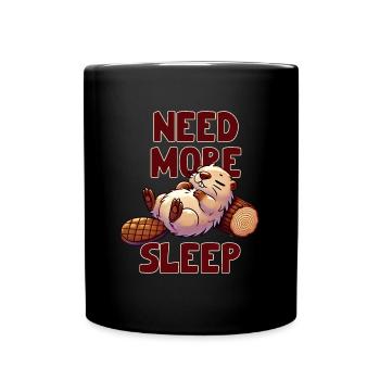 Need more sleep, cute beaver, funnier - Full Colour Mug - black - Front
