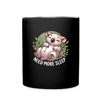 Need More Sleep Funny Wombat Animal Humor Pajama - Full Colour Mug - black - Front