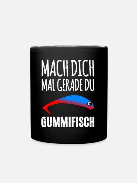 Gummifisch Angler - Tasse einfarbig - Schwarz