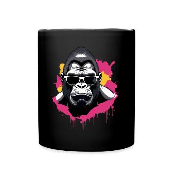 Gorille cool - Mug uni - noir - Devant