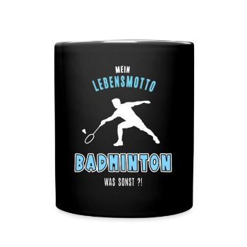 Badminton Badmintoner Badmintonspieler Federball - Tasse einfarbig - Schwarz - Vorne