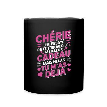 Chérie Trouver Le Meilleur Cadeau Couple Amour - Mug uni - noir - Devant