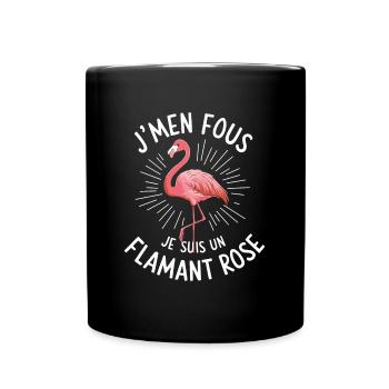 Ist mir egal, ich bin ein rosa Flamingo, Humor - Tasse einfarbig - Schwarz - Vorne
