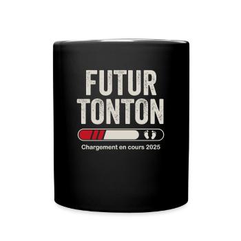 Pregnancy Announcement Uncle Future Uncle 2025 - Full Colour Mug - black - Front