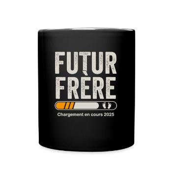 Future Brother Loading 2025 Schwangerschaftsankündigung - Tasse einfarbig - Schwarz - Vorne