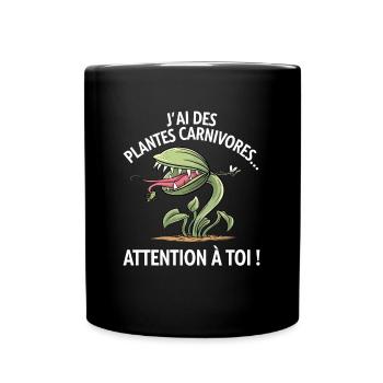 Plantes Carnivores Jardinage Drôle Jardinier - Mug uni - noir - Devant