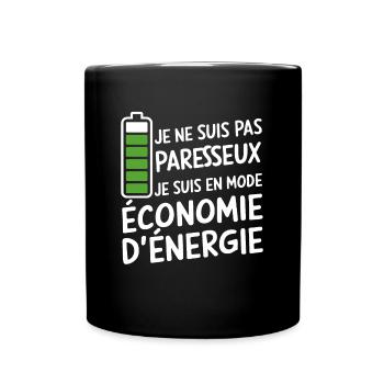 I'm Not Lazy In Power Saving Mode - Full Colour Mug - black - Front