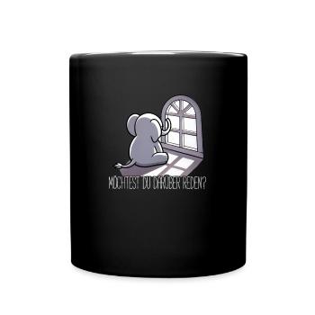 Voulez-vous en parler ? Éléphant triste - Mug uni - noir - Devant