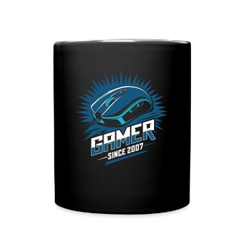 Gamer Since 2007 Geek Birthday Gift - Full Colour Mug - black - Front