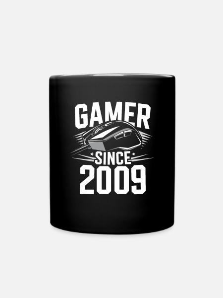 Gamer Depuis 2009 Cadeau Anniversaire Geek - Mug uni - noir