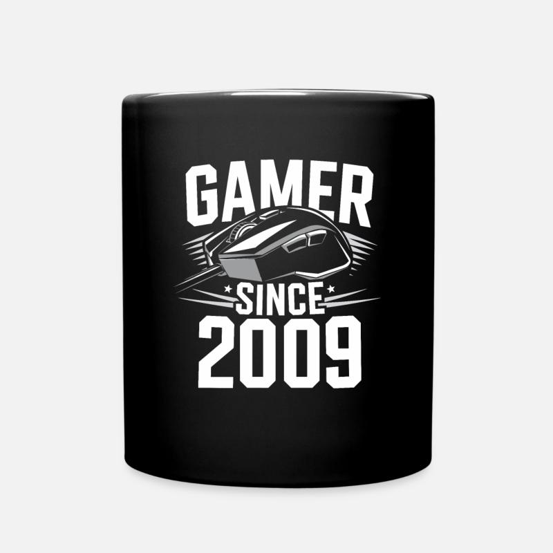 Gamer Depuis 2009 Cadeau Anniversaire Geek - Mug uni - noir
